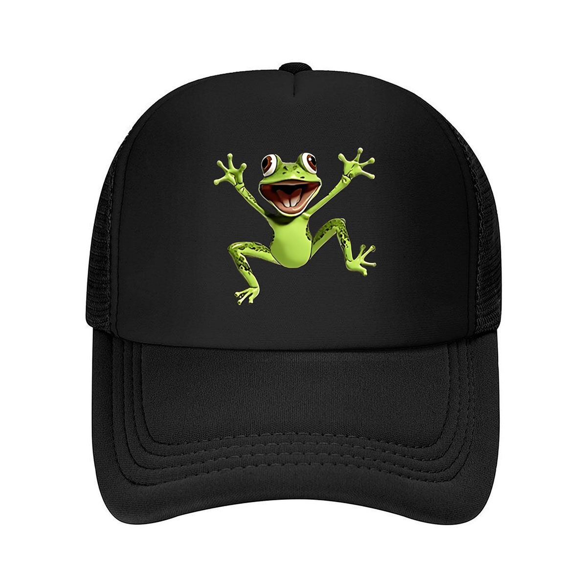 Outdoor Adventure Hat - Funky Frog Baskılı Beyzbol Şapkası -